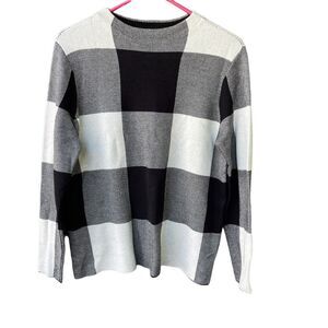 J. Jill size M Colton mock turtleneck big checked sweater.